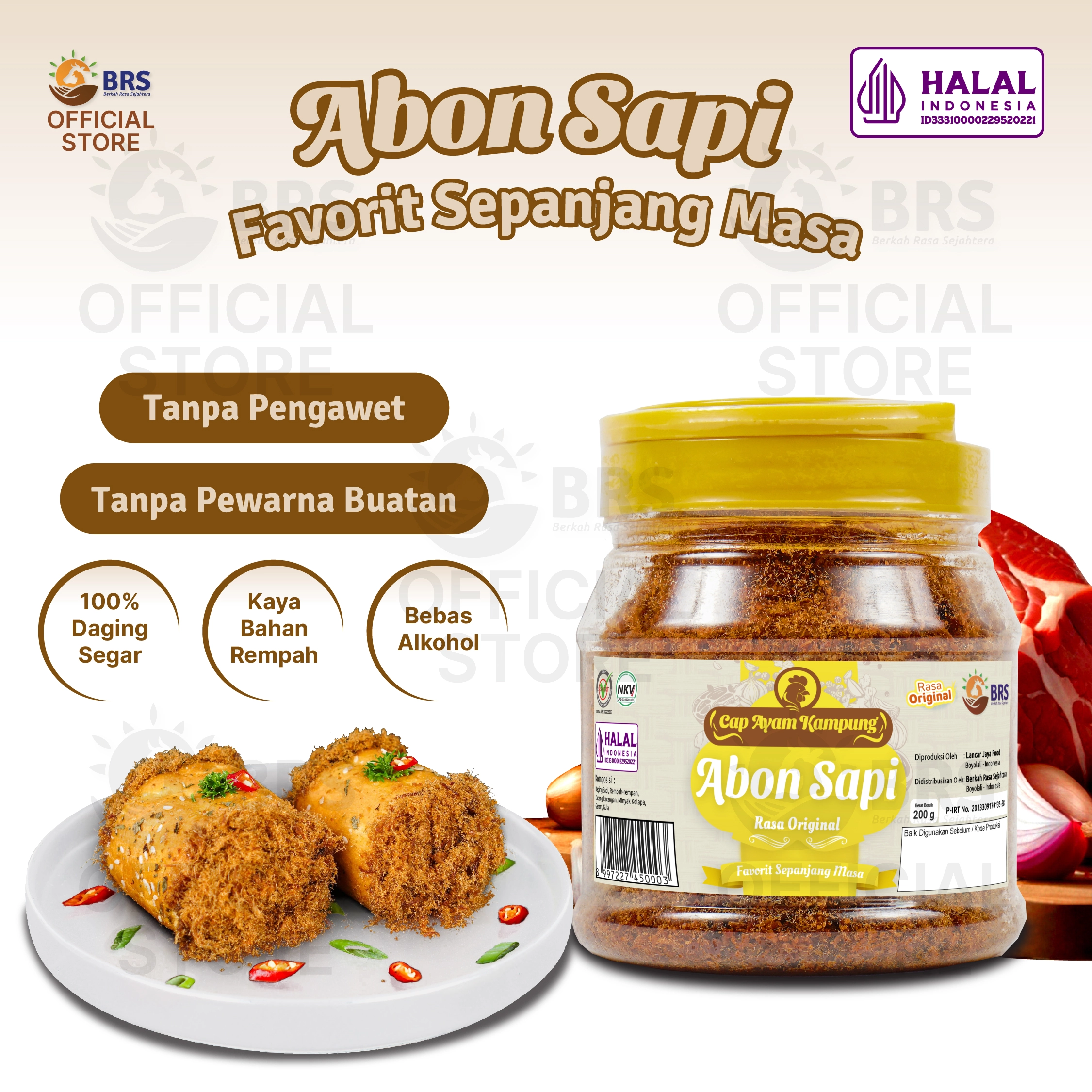 Abon Sapi cap Ayam Kampung Toples